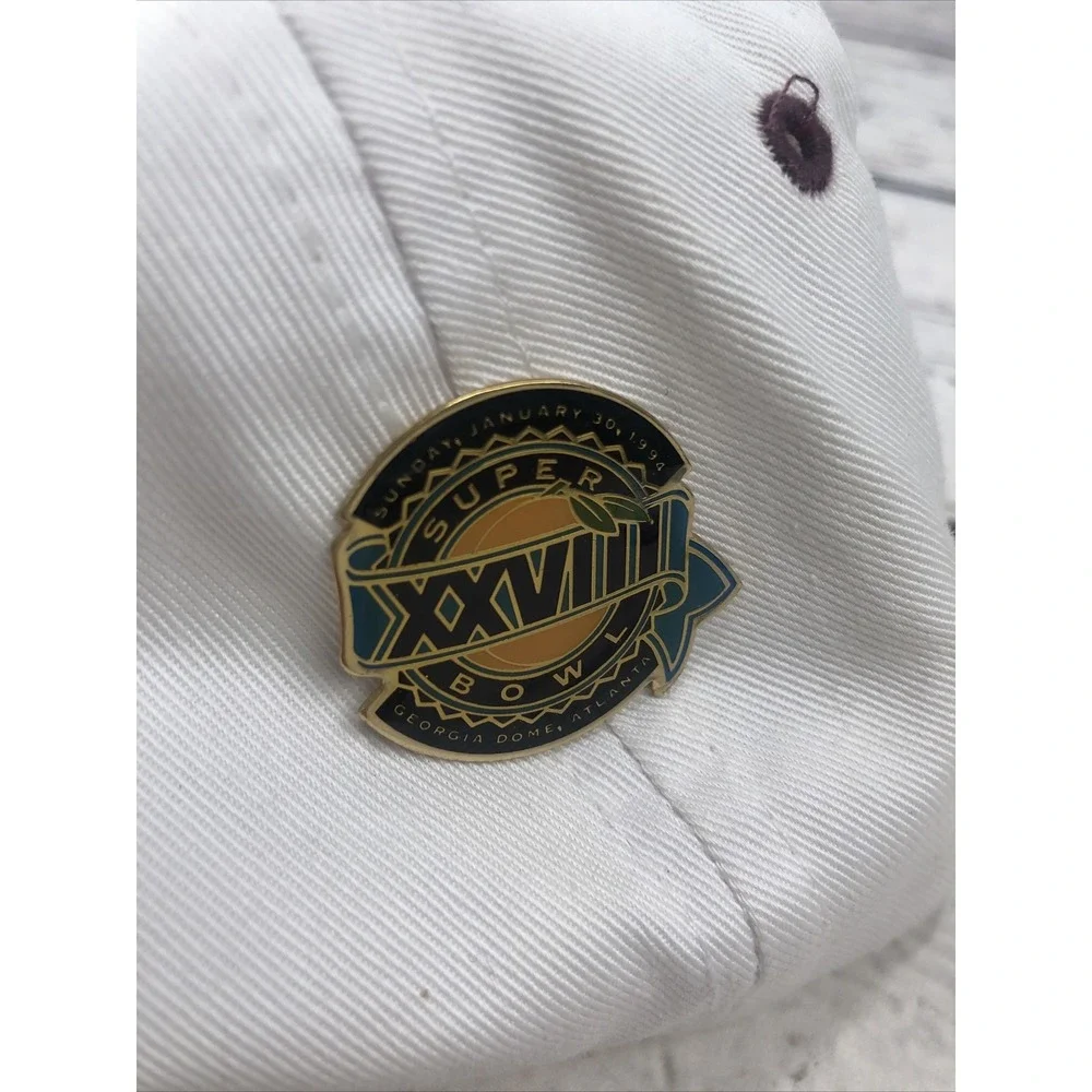 Vintage 1994 The Game Super Bowl XXVIII Snapback Hat Georgia Dome Atlanta White